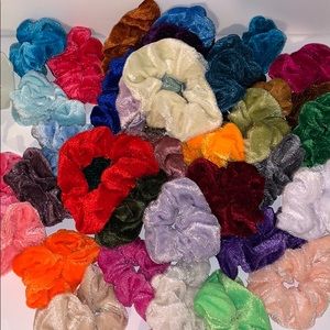 42 Vibrant Velvet Scrunchies (soft to touch)